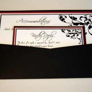 Jenna's Flourish Custom Pocket Wedding Invitation Sample image 3