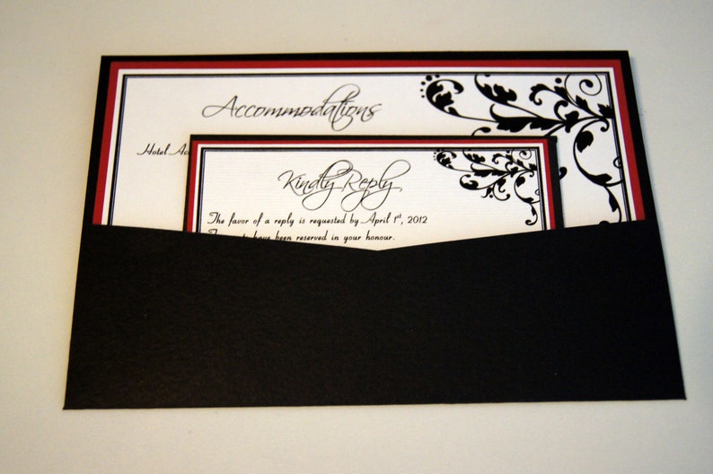 Jenna's Flourish Custom Pocket Wedding Invitation Sample image 3