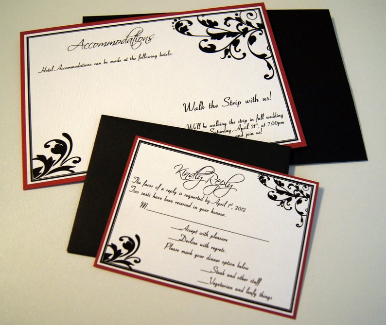 Jenna's Flourish Custom Pocket Wedding Invitation Sample image 4