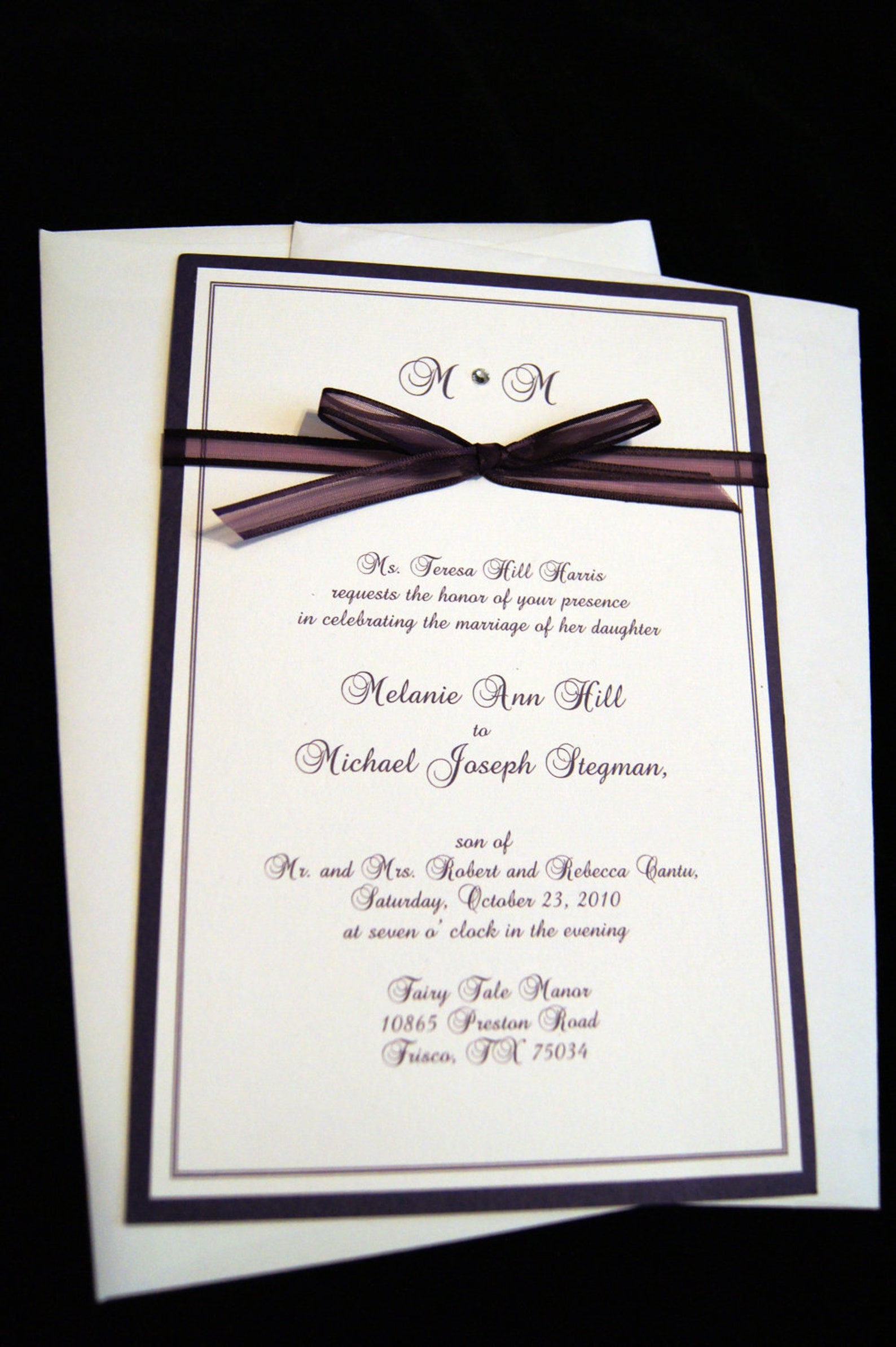 Simply Purple Custom Wedding Invitation Sample Etsy