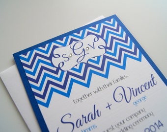 Sarah's Custom Chevron Wedding Invitation Suite - SAMPLE