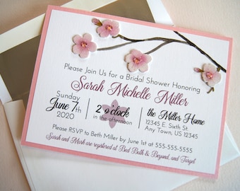 Cherry Blossom Custom Bridal Shower Invitation - SAMPLE