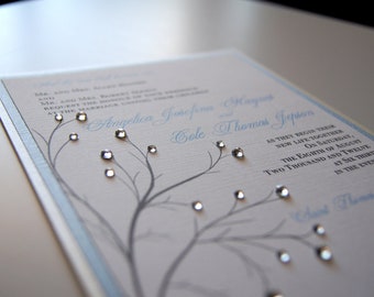 Angelica's Crystal Tree Custom Wedding Invitation