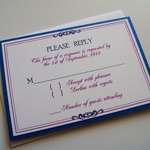 Kaley's Blue and Purple Ribbon Custom Wedding Invitation Sample - Etsy