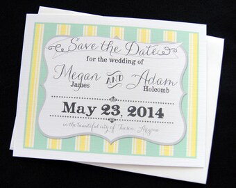 Megan's Striped Shabby Chic Save the Date