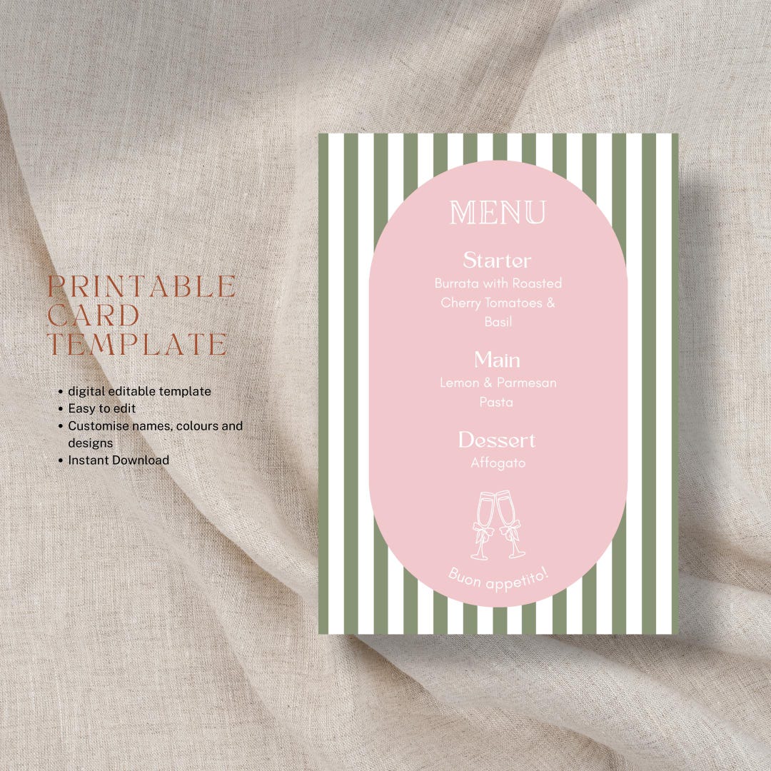 Digital Editable Menu Template - Etsy