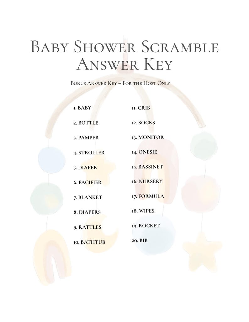 Editable Baby Shower Games Bundle | 6 Baby Shower Games + Bonus Answer