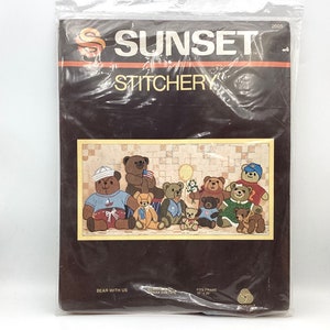Sunset Stitchery kit 2605  &quot;BEAR WITH US&quot;