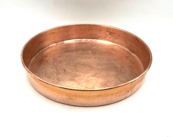 Copper Cake Pan 8.5"X1.5"   Vintage