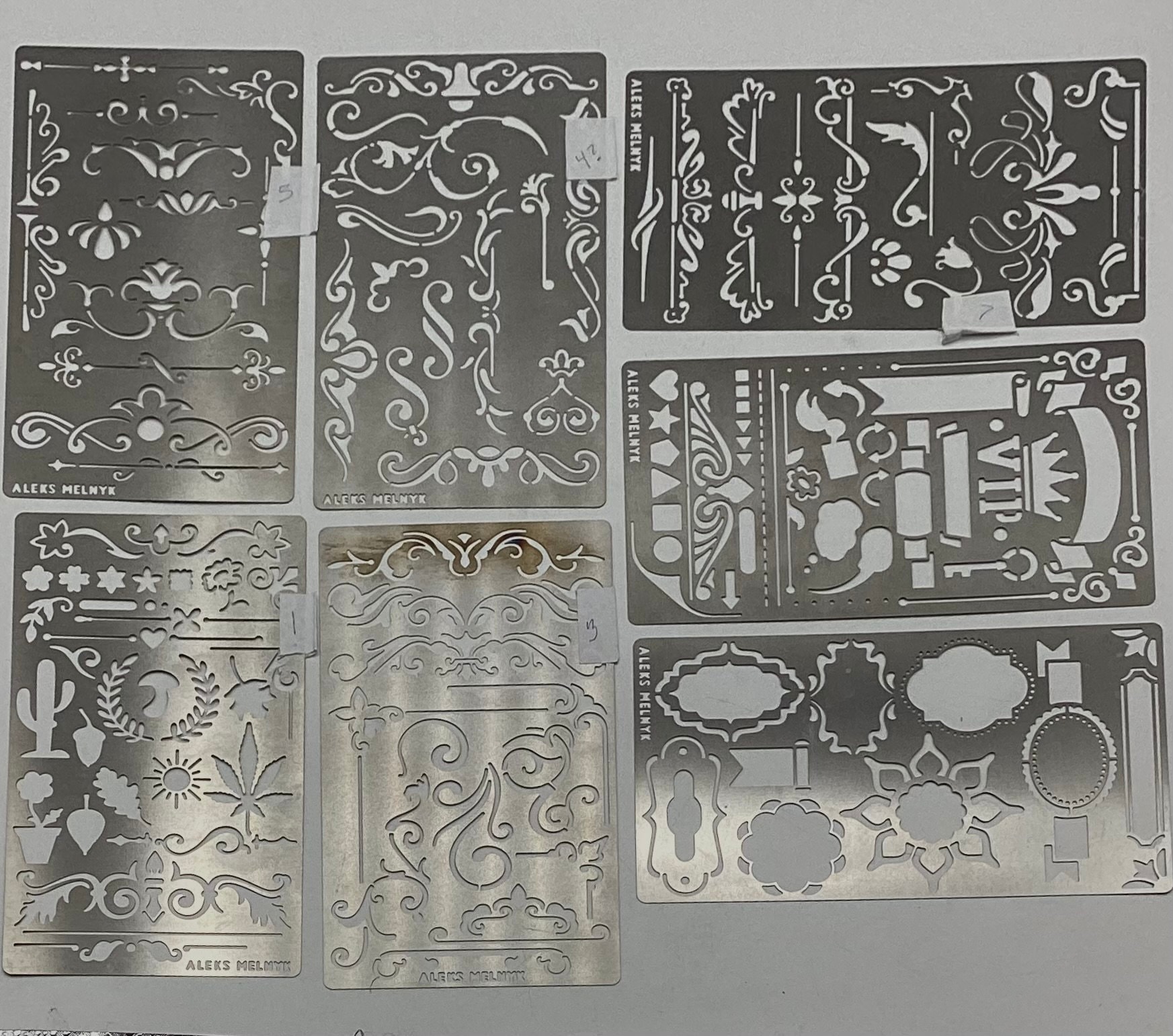 Aleks Melnyk Metal Stencils 7 Pieces. - Etsy