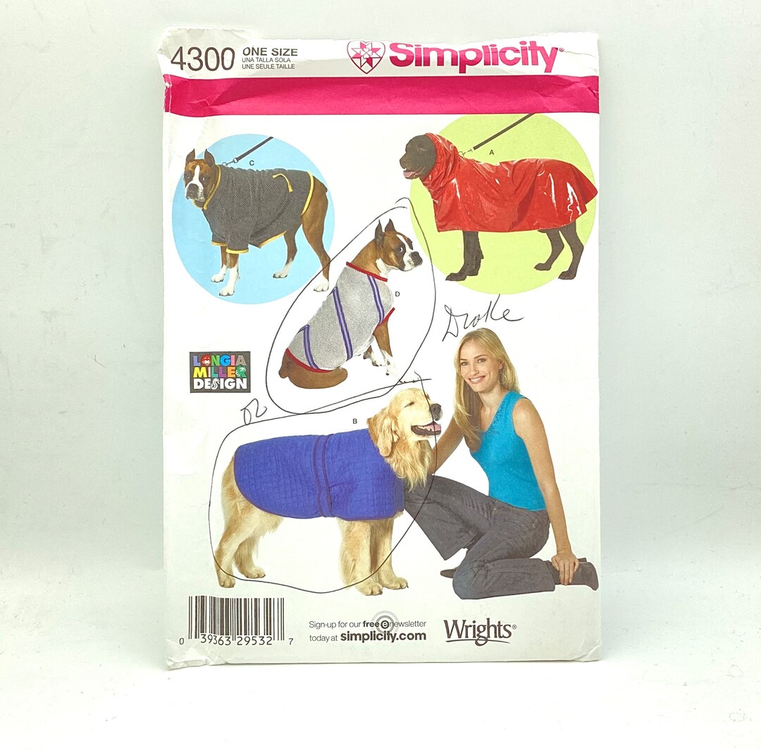 X Large Dog Clothes
 Simplicity 4300 Extra Dog Clothes Etsy