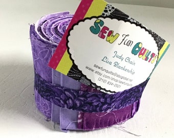 Sew Fun Quilts, Jelly Roll.  Lavender.  20 pc. 2.5" wide.  (sold 1 each)