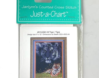 TIGER  Janlynn Counted Cross Stitch Pattern.  #013-0301- W.