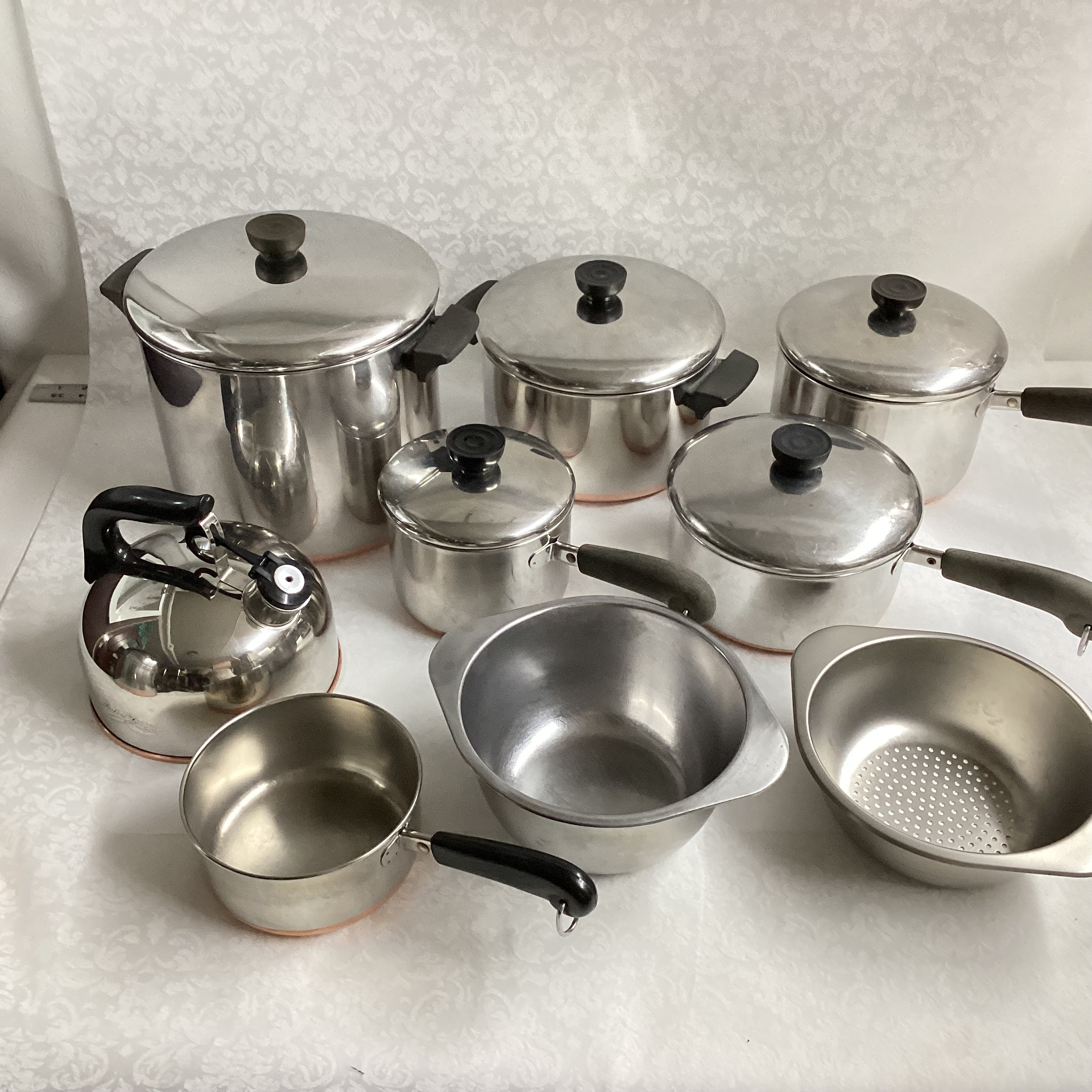 Vintage Revere Ware 3-ply Bottom Stainless Steel Cookware Set, Stock Pots,  Saucepans, and Skillet Replacement Pieces or Create Your Own Set 