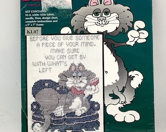 Janlynn Counted Cross Stitch kit #KL07 "KITTY LITTER"  5X7"