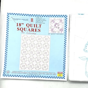 Jack Dempsey 18&quot; Quilt Squares  # 732  pattern 307 &#39;CIRCLE of BUTTERFLIES