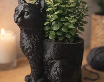 Cat Planter Indoor Succulent Pot Plant Gift Desk Shelf Decor Small Houseplant Container