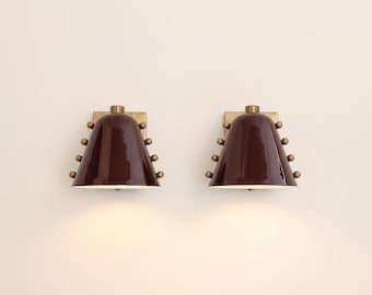 Modern Cone Wall Sconce Light – Rustic Bronze Finish with Warm Inner Glow