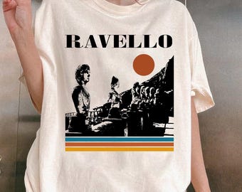 Ravello Italy Graphic T-Shirt: Villa Cimbrone Terrazza dell'Infinito Retro Design