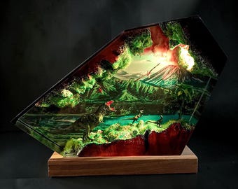 Dinosaur LED Resin Lamp Colour Changing Night Light Desk Lamp