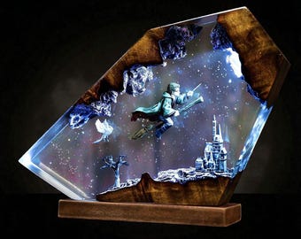 Wizard LED-harslamp van kleur veranderend nachtlampje Fantasy-bureaulamp