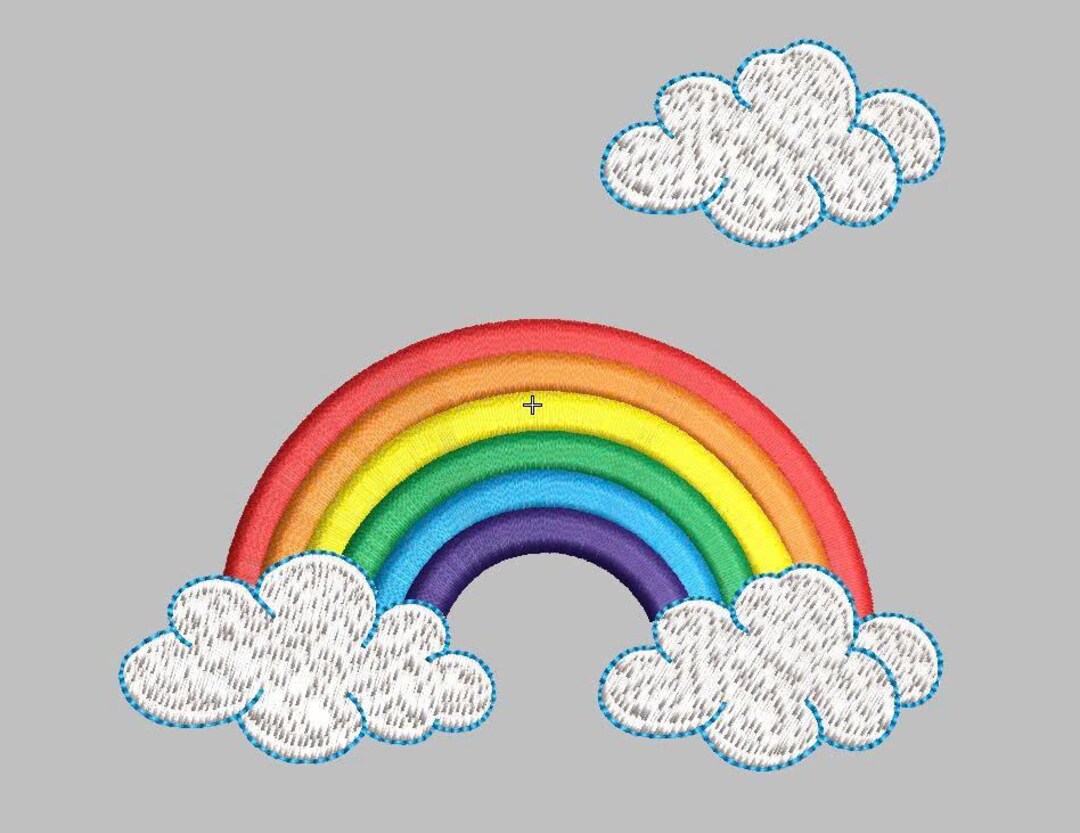 Rainbow Machine Embroidery Design, Clouds Pattern (digital Download - Etsy