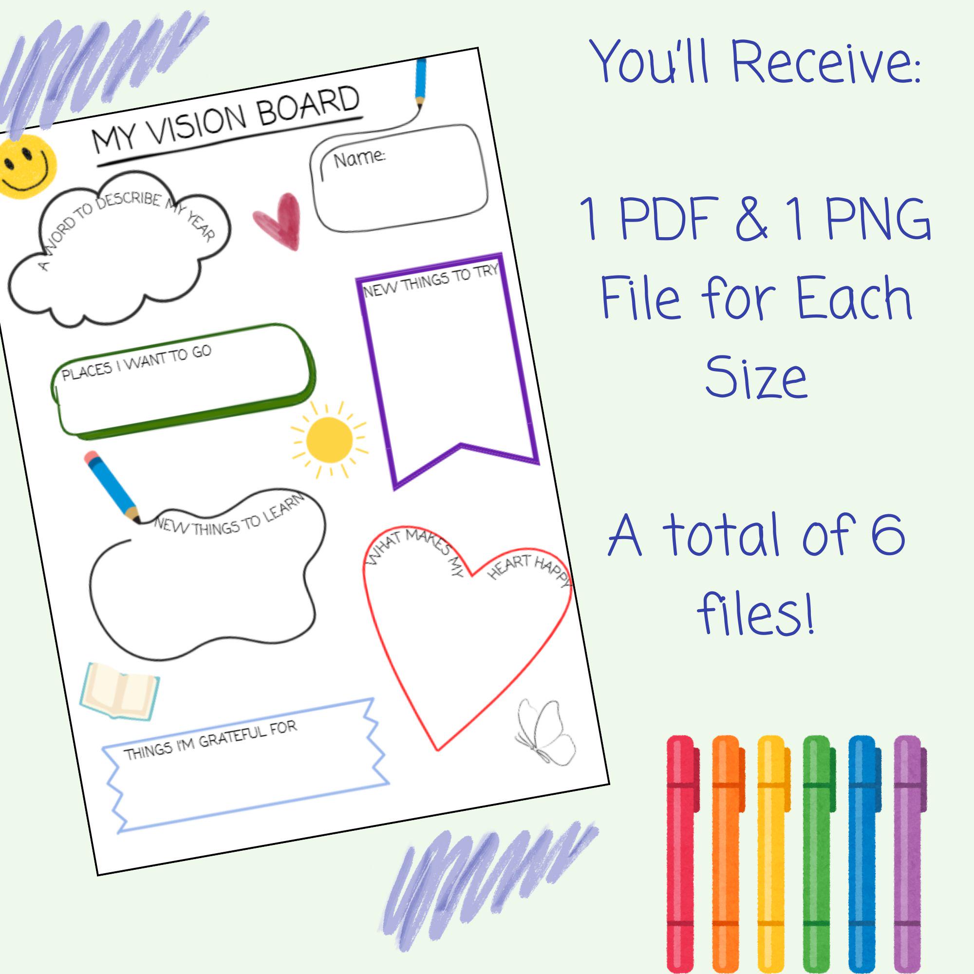 Kids Vision Board Template Printable | Goal Setting Activity for Kids ...