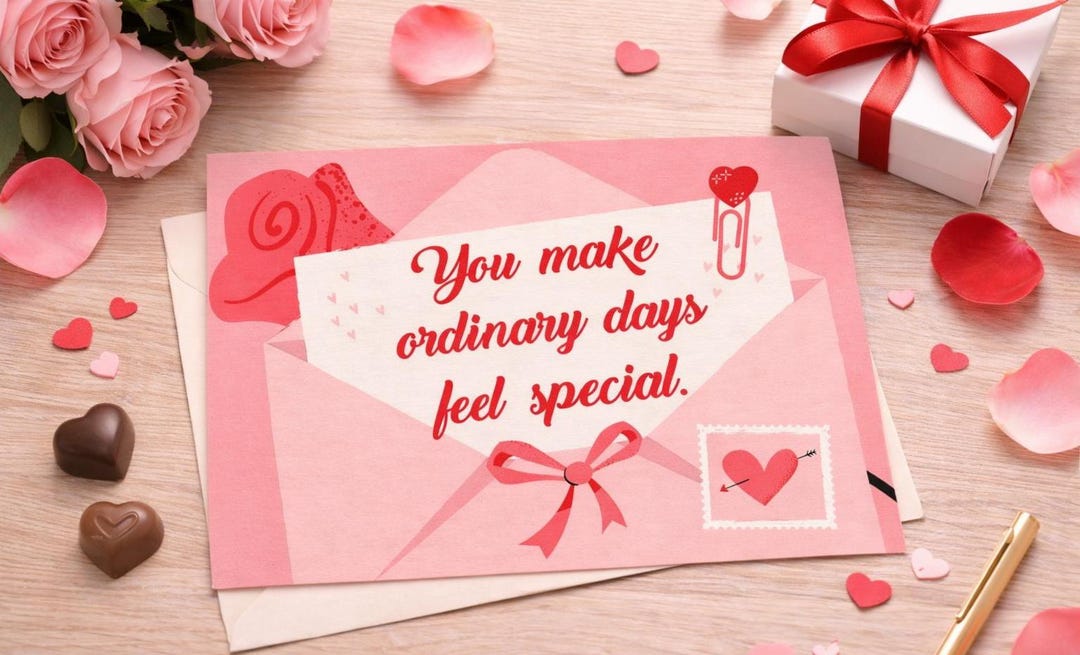 Romantic Valentine Printable Card | You Make Ordinary Days Special - Etsy