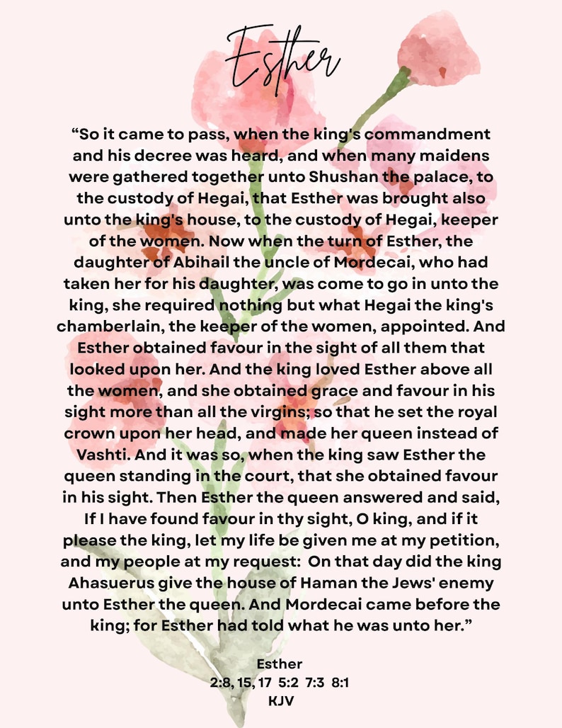 A Printable Study on the Book of Esther for Moms - Etsy
