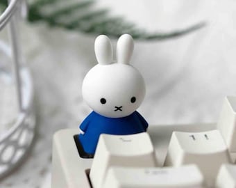 Miffy Inspired Bunny Artisan Keycap, Resin Mechanical Keyboard ESC Key