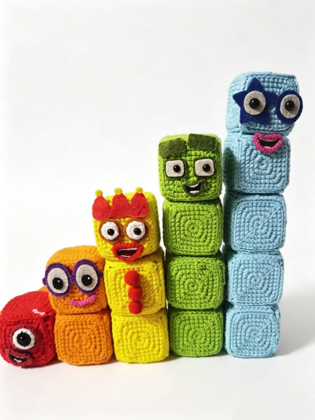 Handmade Crochet Number Blocks | Colorful Math Decor |crochet Number ...
