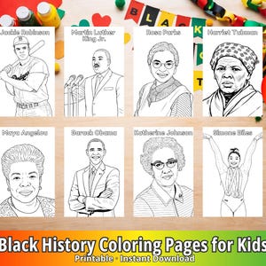 Black History Coloring Pages, African American Leaders, Kids Activity (PDF Download)