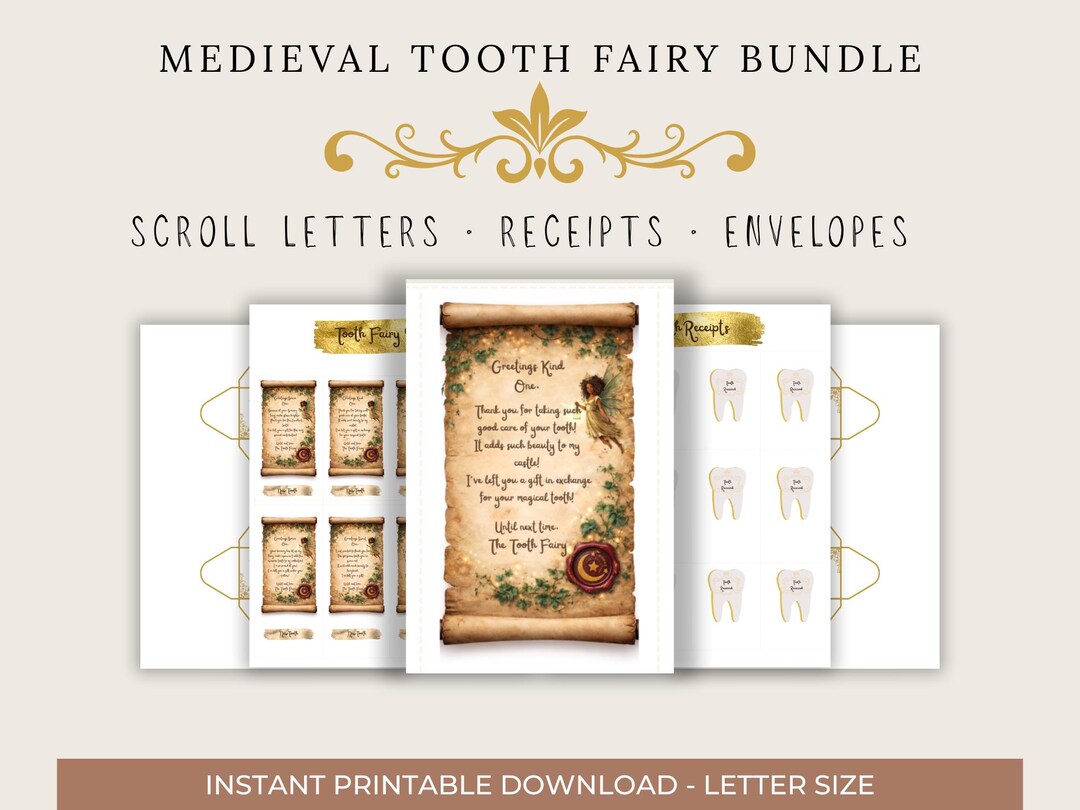 Medieval Tooth Fairy Letter Bundle - Etsy