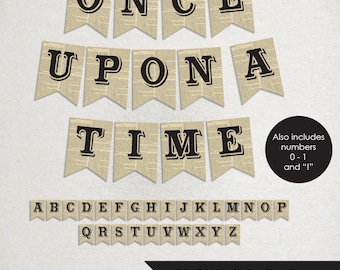 Banner "Érase una vez": Decoración vintage imprimible para fiestas (DIY)