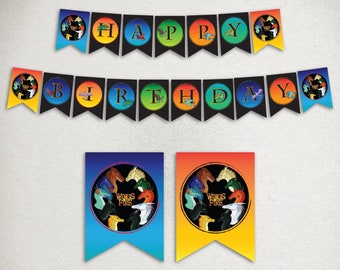 Wings of Fire Birthday Banner: Printable Dragon Party Decor (Digital Download)