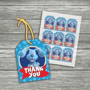 Blue&#39;s Clues Birthday Party - Thank You Tag - favour favor - DIY Printable Instant Download - Digital Printable