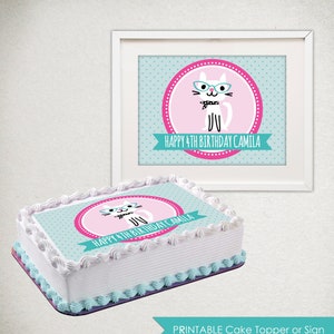 Cat Birthday Cake Topper: Personalized Purrfect Party Decor (Digital File)
