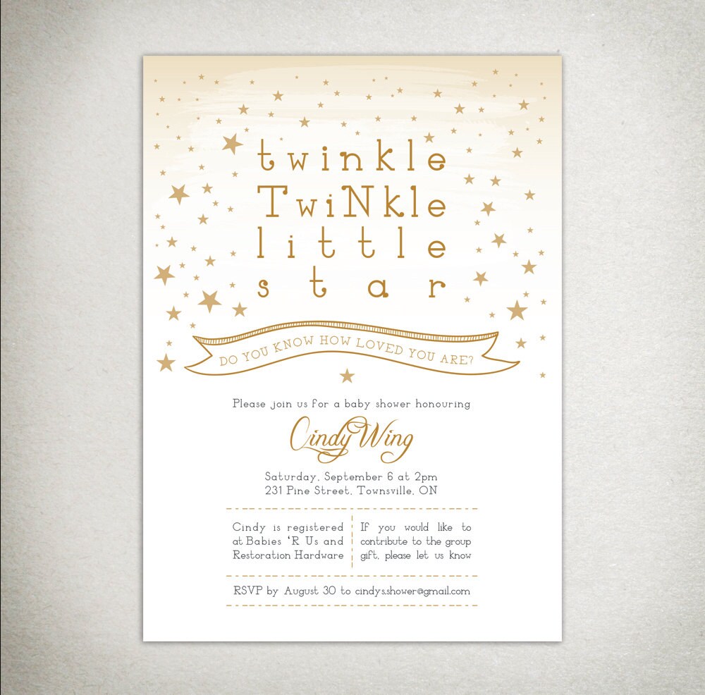 BABY SHOWER Printable Twinkle Twinkle Little Star ...