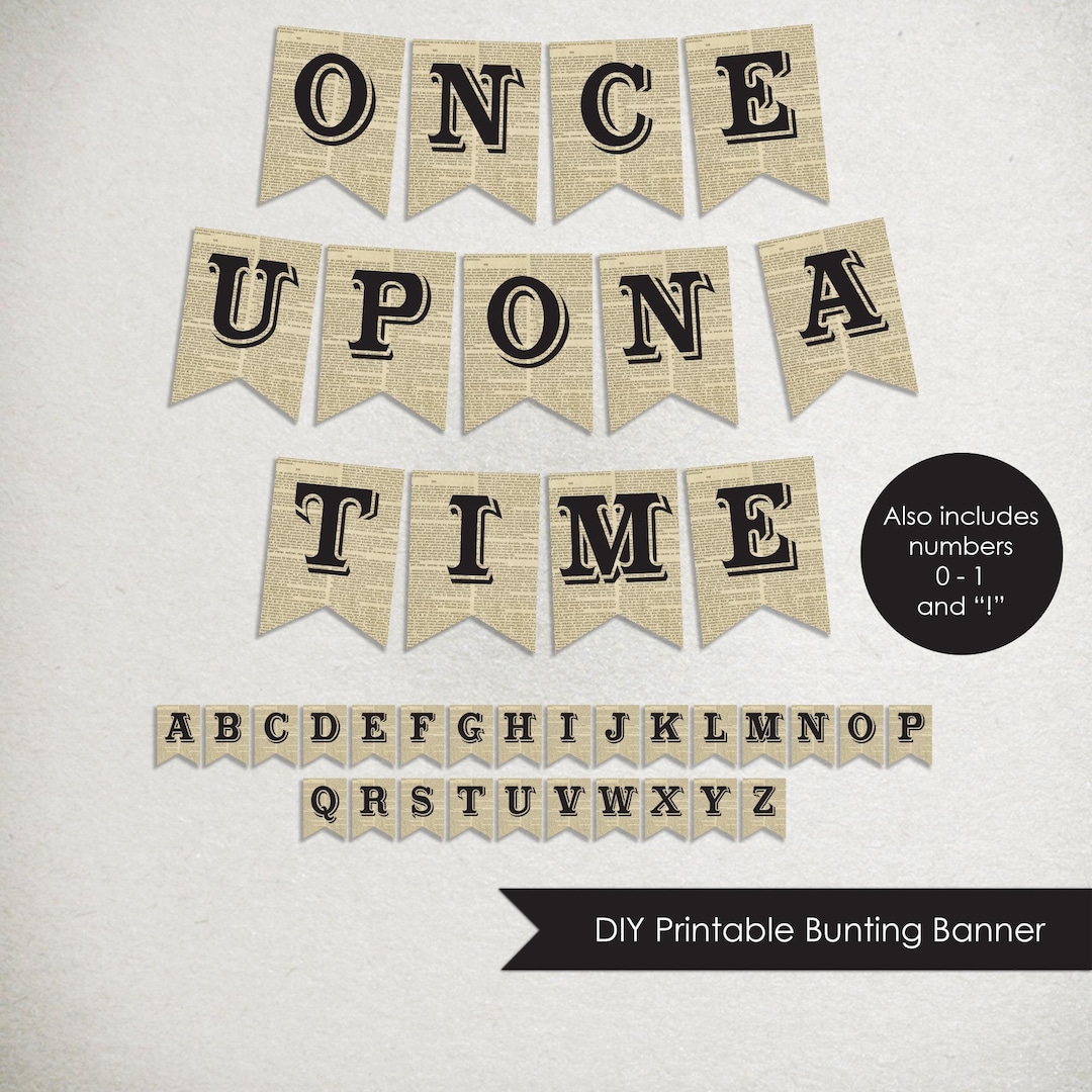 Once Upon A Time Banner: Vintage Printable Party Decoration (DIY) - Etsy