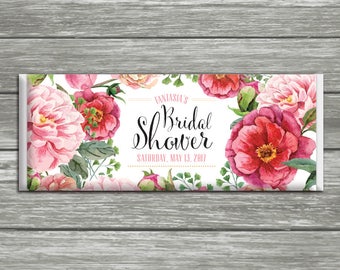 Envoltorio floral para barra de chocolate para fiesta de té – Recuerdo de despedida de soltera (Descarga digital)