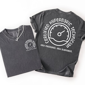 Comfort Colors Hyperbaric Technician T-Shirt, Pressure Gauge Logo