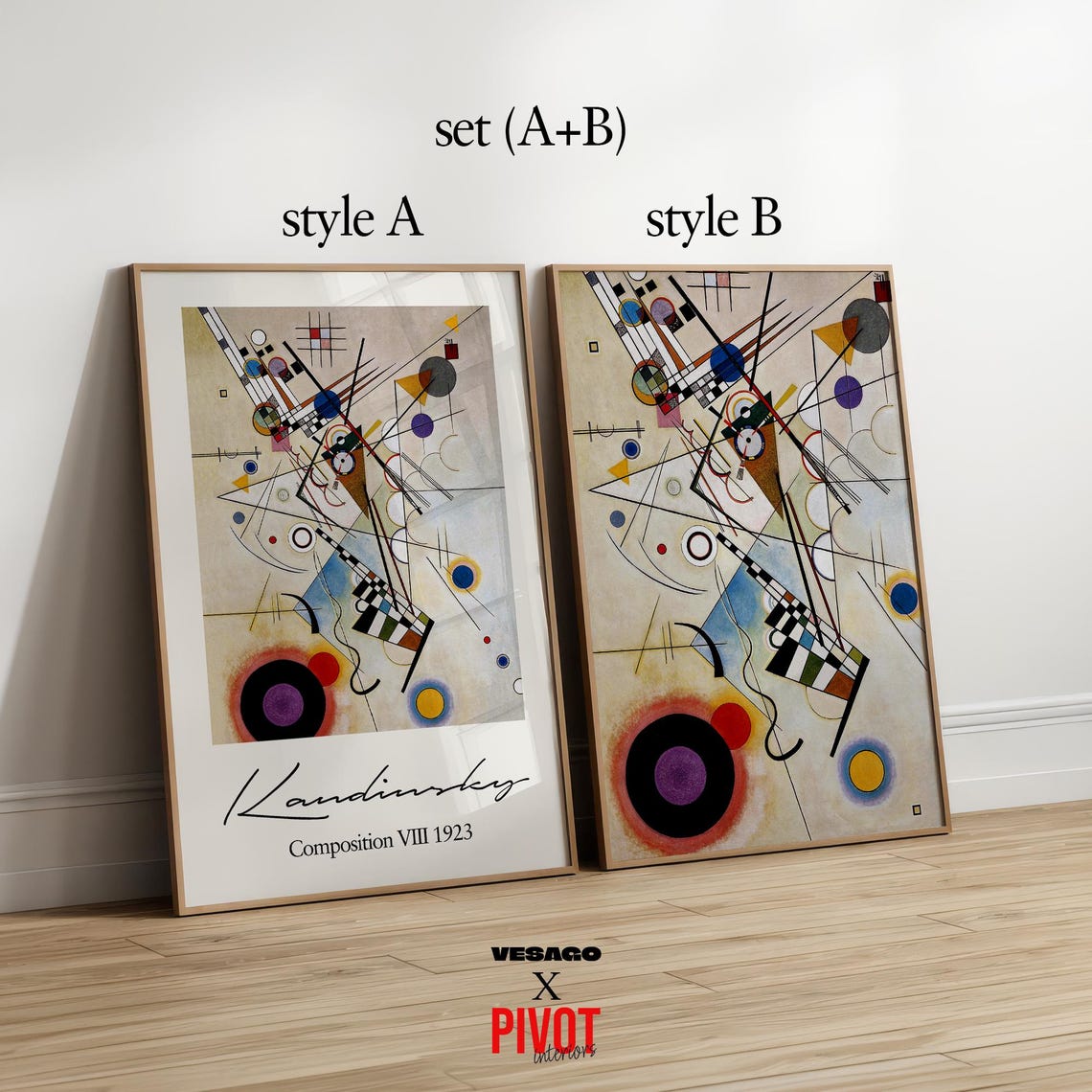Kandinsky Composition VIII Art Print Set: Vintage Mid-century Modern ...