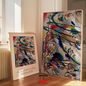 Kandinsky Improvisación 28 Arte mural abstracto digital, regalo para amantes del arte, descarga instantánea, póster de arte moderno en lienzo, decoración estética del hogar