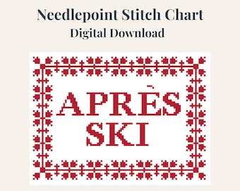 Après Ski Needlepoint Pattern | Nordic Winter Sign (Digital Download)