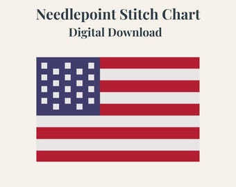 American Flag Needlepoint Pattern | USA Stars & Stripes (Digital Download)