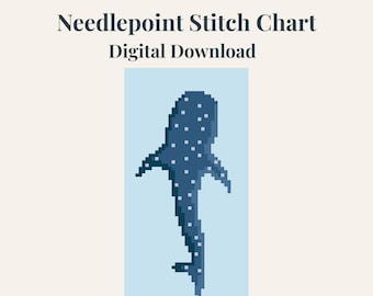 Whale Shark Needlepoint Pattern | Coastal DIY Decor (Digital Download)