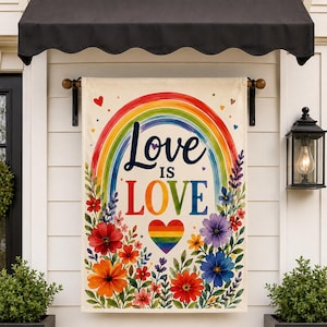 Retro Rainbow Garden Flag, Inclusive LGBTQ Pride Porch Decor, Subtle Progressive Yard Banner, Colorful Equality Flag