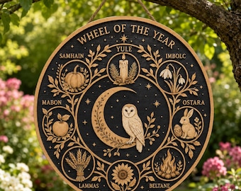 Celtic Tree of Life Calendar, Wheel of the Year Wood or Metal Sign, Pagan Calendar, Witchcraft Altar Decor, Witch Planner Gift