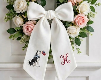 Banda bordada con forma de corona para perros, decoración patriótica americana con monograma, decoración del 4 de julio, regalo para el hogar con temática americana