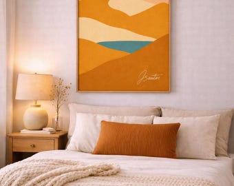 Wandbild mit Wüstenlandschaft, minimalistischer Dünen-Leinwanddruck, neutrale Boho-Wanddekoration, moderne Wüstenkunst – Leinwand (verschiedene Größen) – versandkostenfrei
